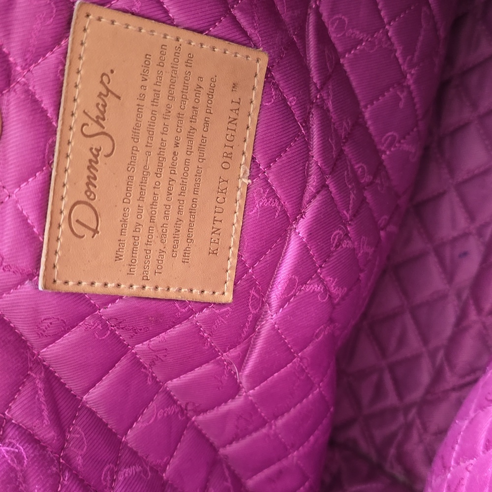 Donna Sharp Patchwork Tote Bag With Black Straps - image 5